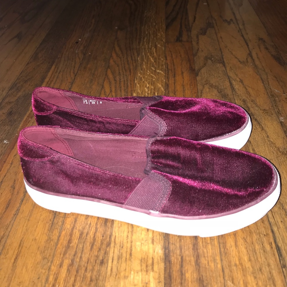 Mix No. 6 Maroon Velvet Slip On Sneakers